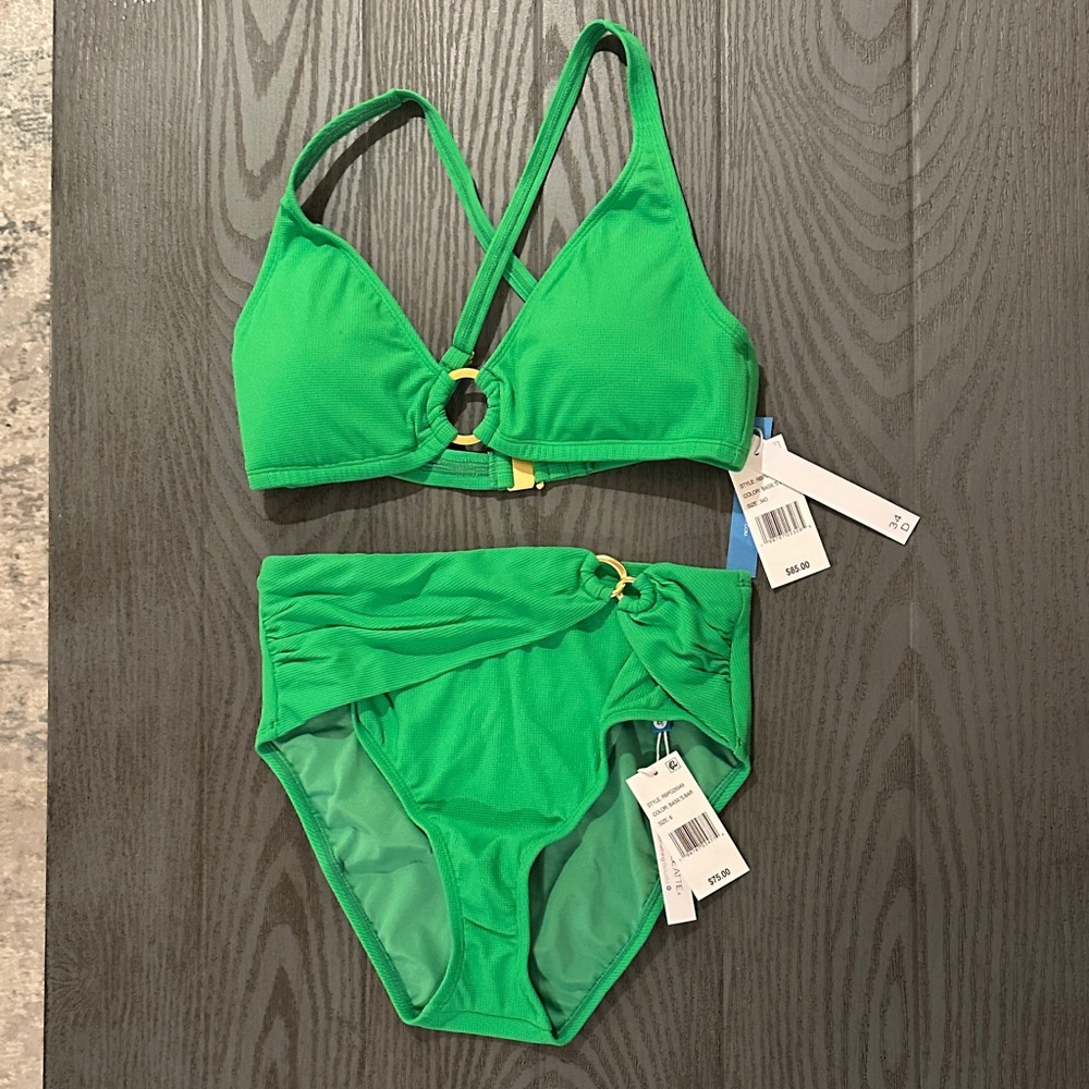 Bleu Rod Beattie Green  Bikini- New 34 D Top